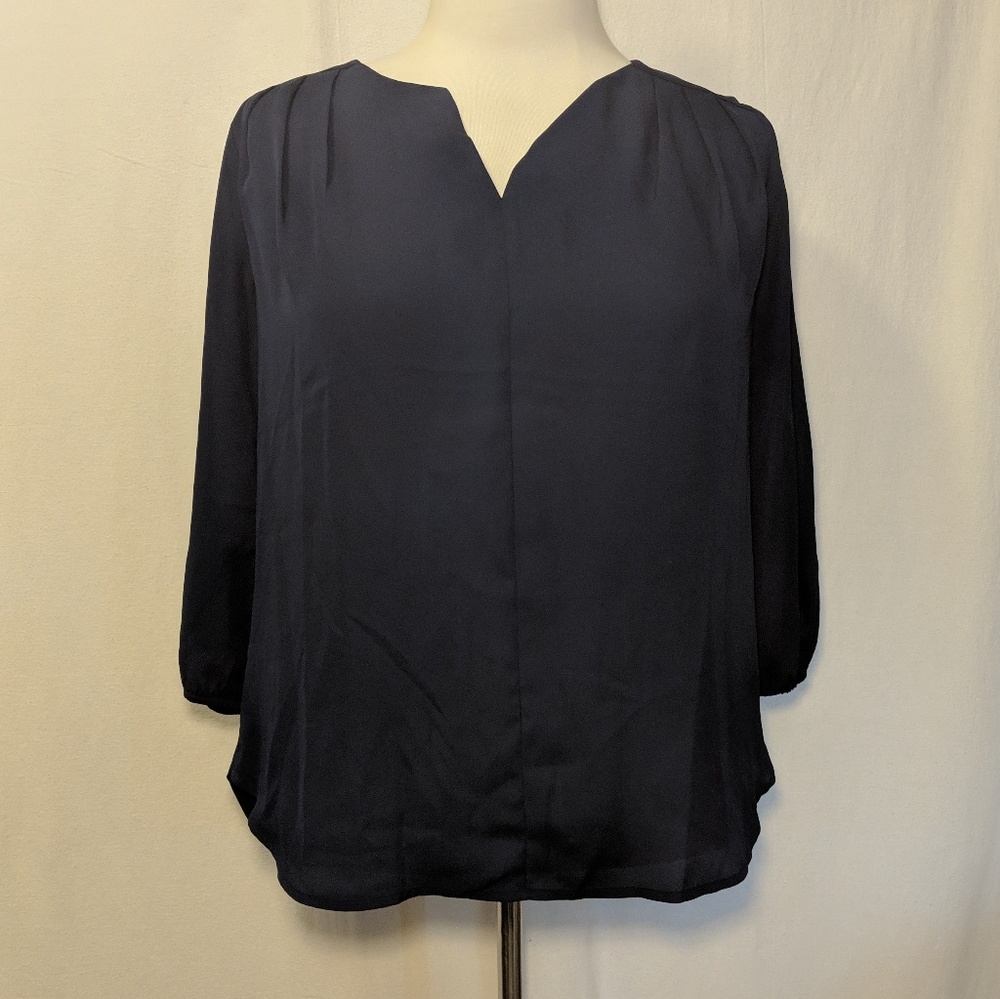 Pleione Navy Long Sleeve Blouse